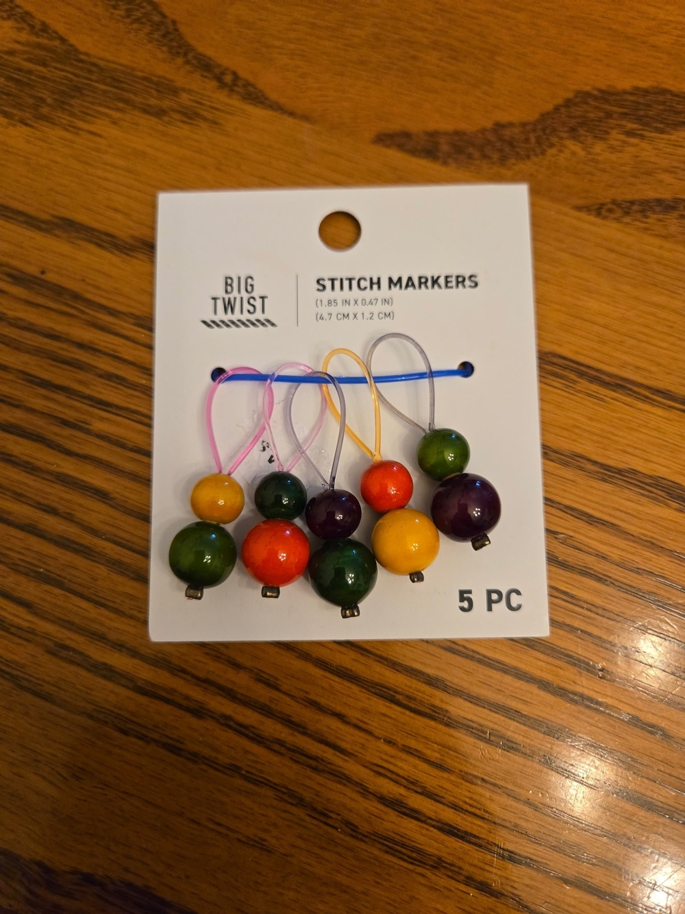 Big Twist Multicolor Beaded Stitch Markers - 5 Pack